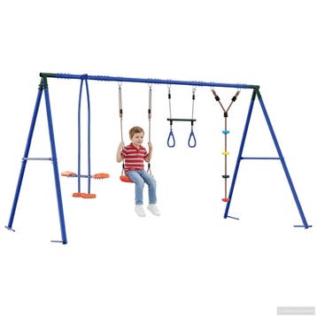 vidaXL Buiten Schommelset Meerkleurig Staal en PE, Kinderen en Baby's, Verzenden, Nieuw