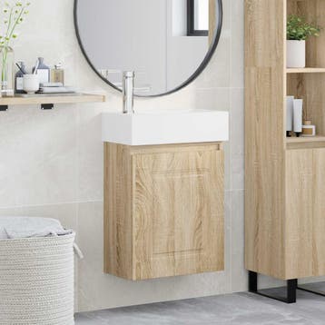 vidaXL Badkamermeubel met kraan Sonoma Eiken 45,5 x 22,5 x, Verzenden, Nieuw
