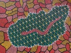 Peinture par points aborigène vibrante 125 x 105 cm mettant