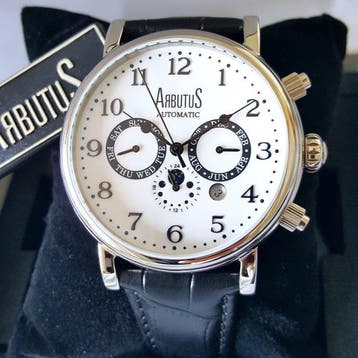 Arbutus - Automatic - CALENDAR - Sun / Moon - Sapphire - NEW, Nieuw