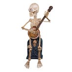 Animatronic Halloween Decoratie Skelet Met Banjo Licht, Nieuw