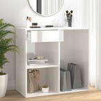 vidaXL Cosmeticakast 80x40x75 cm bewerkt hout hoogglans wit, Huis en Inrichting, Verzenden, Nieuw