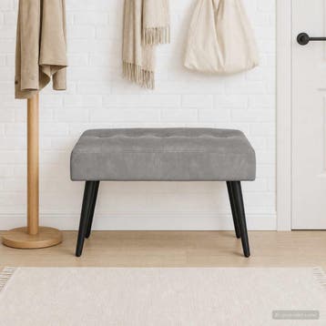 vidaXL Bank met knopen tufting Lichtgrijs 60 x 40 x 45 cm, Verzenden