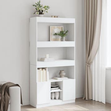 vidaXL Hoge kast 92x33x180 cm bewerkt hout wit, Verzenden, Nieuw