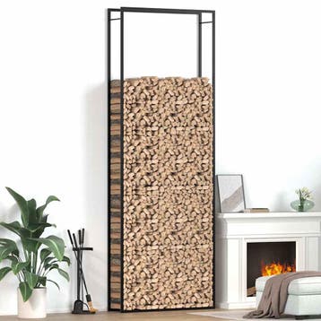 vidaXL Haardhoutrek 110x28x312 cm staal matzwart, Verzenden