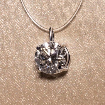 Zonder minimumprijs - Hanger - 18 karaat Witgoud - 1.00ct.