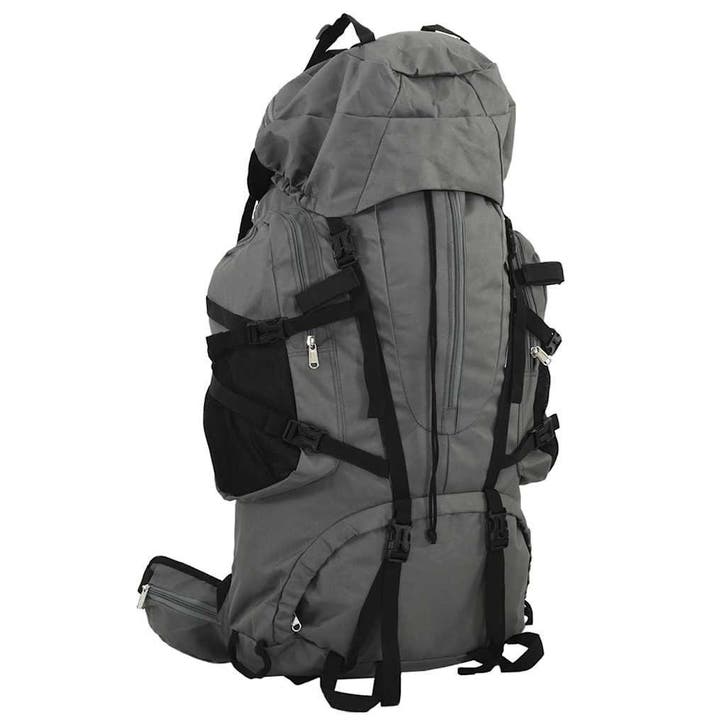 vidaXL Wandelrugzak 100 L oxford stof grijs, Handtassen en Accessoires, Tassen | Rugtassen, Nieuw, Verzenden