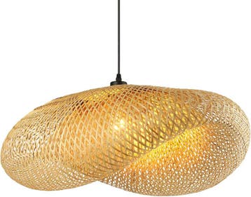 Bamboe Hanglamp 60cm Boho - Tweede kansje, OP = OP, Huis en Inrichting, Lampen | Hanglampen, Verzenden, Zo goed als nieuw, Overige materialen