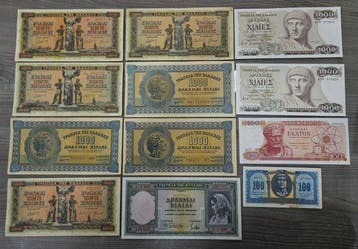 Griekenland. - 25 banknotes - various dates (Zonder