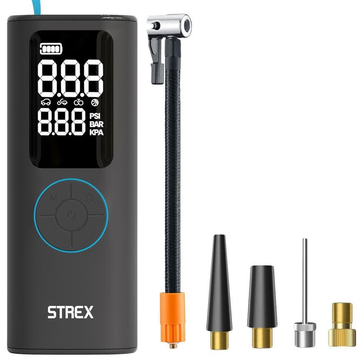 Strex Elektrische Bandenpomp - Draadloze Mini Compressor, Doe-het-zelf en Bouw, Compressors, Nieuw, Verzenden