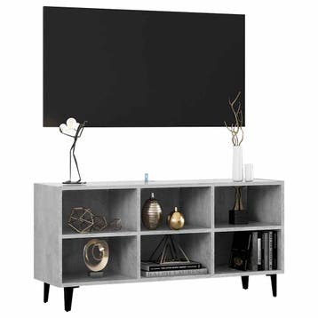 vidaXL Tv-meubel met metalen poten 103,5x30x50 cm betongrijs, Huis en Inrichting, Kasten |Televisiemeubels, Verzenden, Nieuw