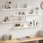 vidaXL Wandschappen 4 st 100x9x3 cm hoogglans wit, Huis en Inrichting, Kasten | Wandmeubels, Verzenden, Nieuw