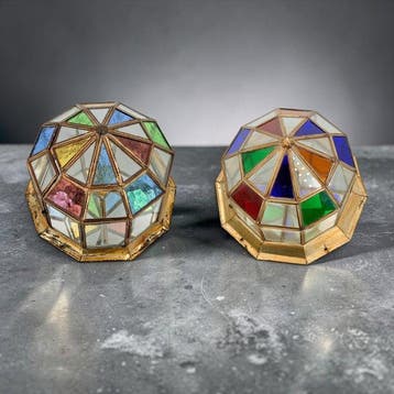 Lamp (2) - Modernisten - Messing, Kristal - Etalages
