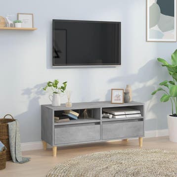vidaXL Tv-meubel 100x34,5x44,5 cm bewerkt hout betongrijs, Verzenden, Nieuw