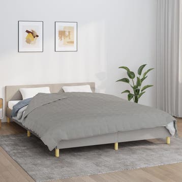 vidaXL Verzwaringsdeken 220x230 cm 15 kg stof grijs, Verzenden