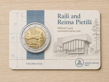 Finland. 2 Euro 2025/2026 Raili and Reima Pietilä +, Postzegels en Munten