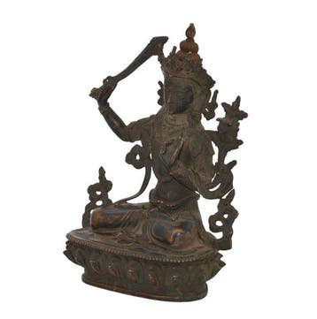 Statue Manjushri en Bronze – Art Bouddhiste Népalais – fin