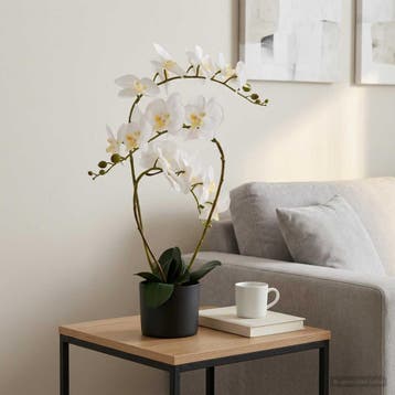 vidaXL Kunst Orchidee Plant met Pot Wit 45 x 15 x 65 cm, Verzenden, Nieuw