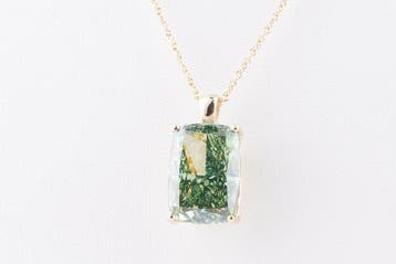 Chaîne - 14 carats Or jaune - 10.01ct. tw. Vert Diamant