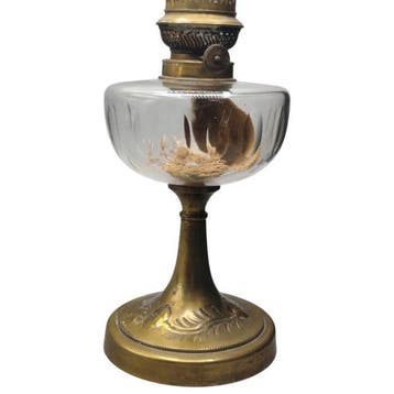 Antique Augusta Brenner - Olielamp - Verguld messing