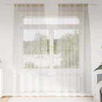 vidaXL Voile Gordijn met gordijnen 2 pcs Crème 245 x 140 cm, Verzenden, Nieuw