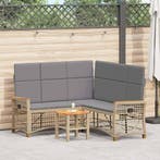 vidaXL Tuin verstelbare bank set Verstelbaar Beige en, Verzenden, Nieuw