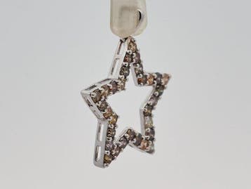 Zonder minimumprijs - Hanger - 14 karaat Witgoud - 1.00ct.