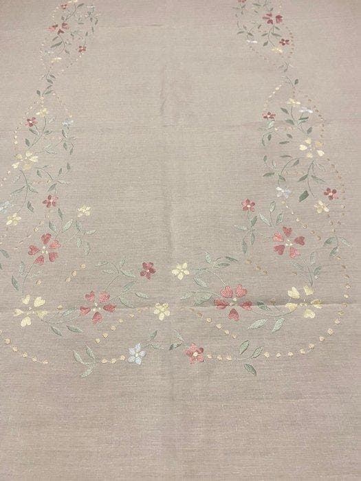 Tafelkleed - 260 cm - 166 cm - linnen tafellaken, Antiek en Kunst, Antiek | Tapijten, Tafelkleden en Textiel