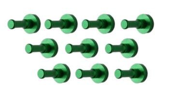 Set van 10 metalen kledinghaken, kapstok, groen, Verzenden