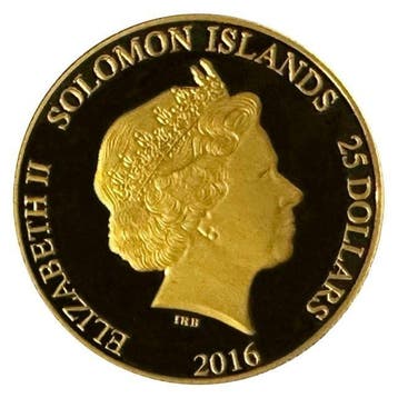 Îles Salomon. 25 Dollars 2016 1/4 oz $25 Solomon Islands