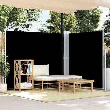 vidaXL Windscherm uittrekbaar 180x600 cm zwart, Tuin en Terras, Verzenden, Nieuw