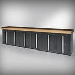 Datona Werkbank PRO eiken - 6 opbergkasten - 400 cm - zwart, Ophalen of Verzenden, Nieuw