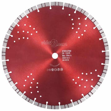 vidaXL Diamantzaagblad met turbo en gaten 350 mm staal, Verzenden, Nieuw