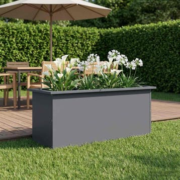 vidaXL Tuinplantenbak met led Antraciet 40 x 100 x 40 cm, Verzenden, Nieuw