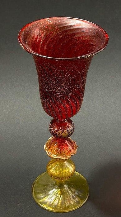 Murano Italia - Anni 60 - H 19,5 cm - Kelk - Glas, Antiek en Kunst, Antiek | Glaswerk en Kristal