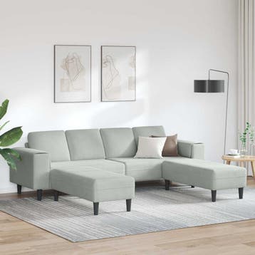 vidaXL Woonkamerbank / zetel 3 st Lichtgrijs, Huis en Inrichting, Verzenden, Nieuw