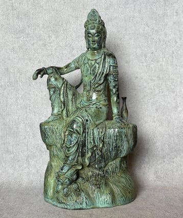 Exclusief Guanyin sculptuur 47 cm - Bronze - Chine