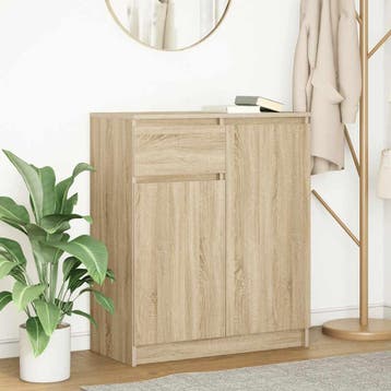 vidaXL Dressoir met lade 71x35x84 cm spaanplaat sonoma, Verzenden