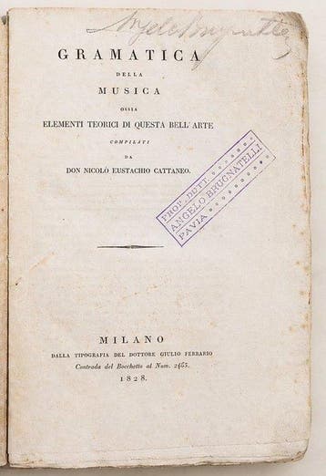 Cattaneo - Gramatica della Musica - 1828