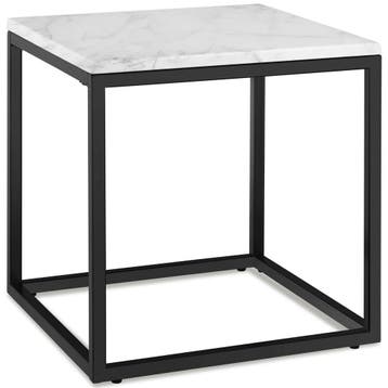 Bijzettafel Alysia marmerlook, vierkant - zwart / wit, Verzenden, Nieuw