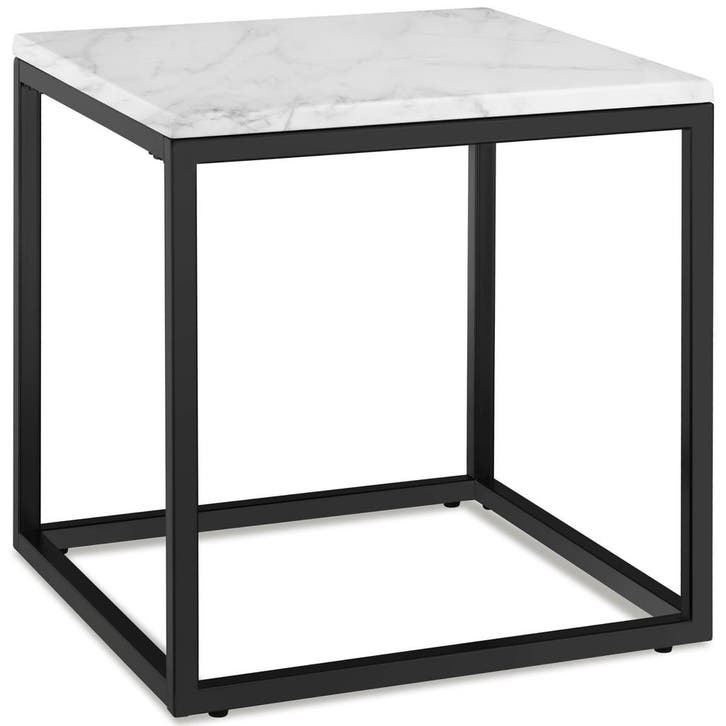 Bijzettafel Alysia marmerlook, vierkant - zwart / wit, Maison & Meubles, Tables | Tables d'appoint, Envoi