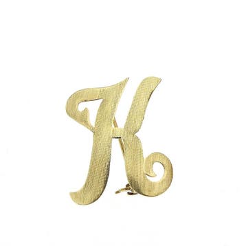 8 karaat broche; Letter K, Bijoux, Sacs & Beauté, Broches, Ophalen of Verzenden