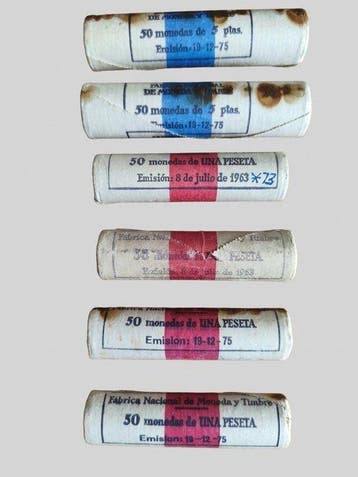 Spanje. Peseta 6 Cartuchos y 2 Carteras (Zonder, Postzegels en Munten