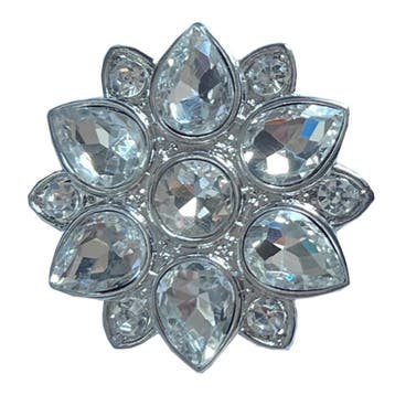 Fako Bijoux - Magneet Broche XL - Bloem Kristal Met Glas -, Verzenden