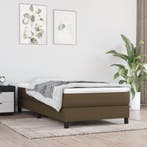 vidaXL Boxspring bed 80x200 cm stof donkerbruin, Verzenden, Nieuw