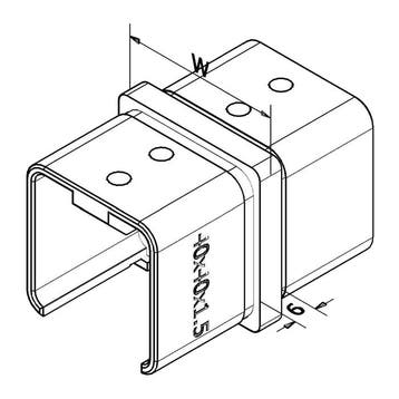Celest buisverbinder voor balustrade handrail rechthoekig, Verzenden, Nieuw