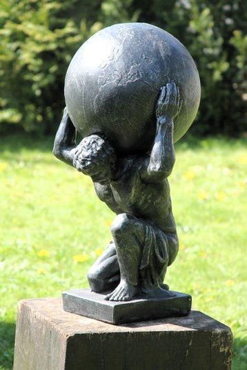 Sculpture, atlas stateu voor huis en tuin - 70 cm - mgo
