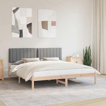 vidaXL Bedframe met Gevoerde Hoofdbord Lichtgrijs 180 x 200, Verzenden