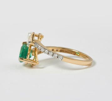 Zonder minimumprijs - Statement ring - 14 karaat Geel goud -