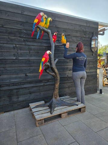 Beeld, XXL Bronze Parrot Tree - 202.5 cm - Brons - 2026, Antiek en Kunst
